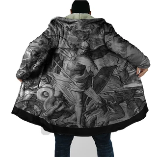 sobretudo Anjo Arcanjo Blusa Frio Forro Lã De Carneiro bobojaco total 3d full capuz total Unissex peluciado plus size felpado grosso frio religiao jaqueta forrada inverno quente blusa masculino e feminino teddy