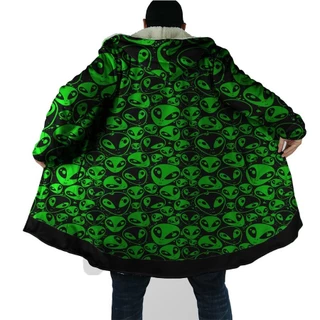 sobretudo Et Galáxia Alien Psicodélico reage a luz negra fluorescente brilhante neon tatoo galaxia 3d Acid Visual Trippy Swag Tumblr 3d estampa total full Unissex flanelado peluciado plus size moletom 3 capuz 420