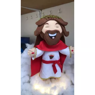 jesus cristo feltro , com luzes em baixo, festa infantil, batizados