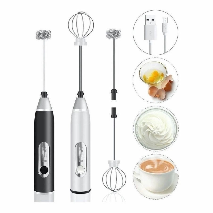 Batedor Misturador Mixer Elétrico para Bebidas Leite Café Clara de Ovo 2 em 1 cc