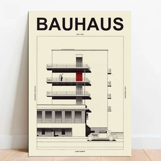 Quadro Decorativo Bauhaus Caixa Alta com moldura 05