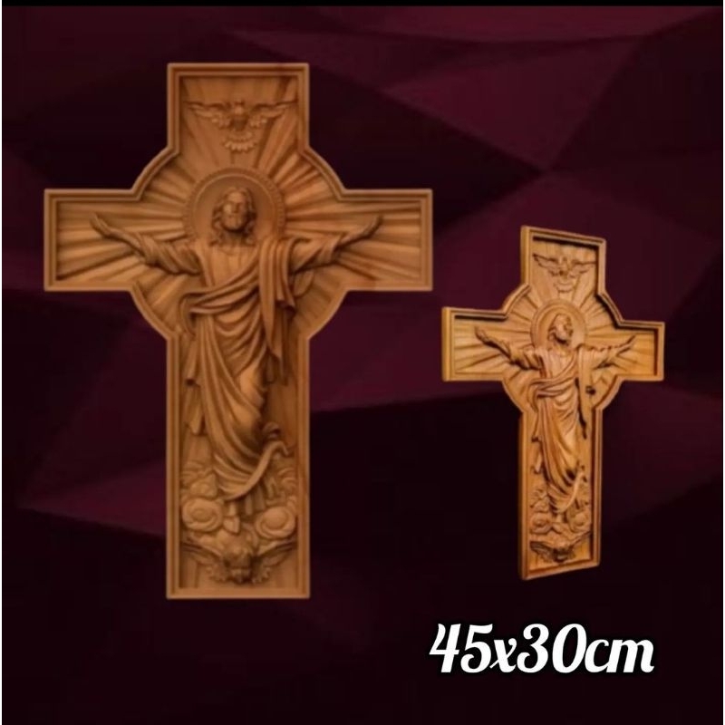PROMOÇÃO! FORMA DE GESSO ARTESANATO - CRUCIFIXO CRISTO ASCENSÃO (45x30cm)
