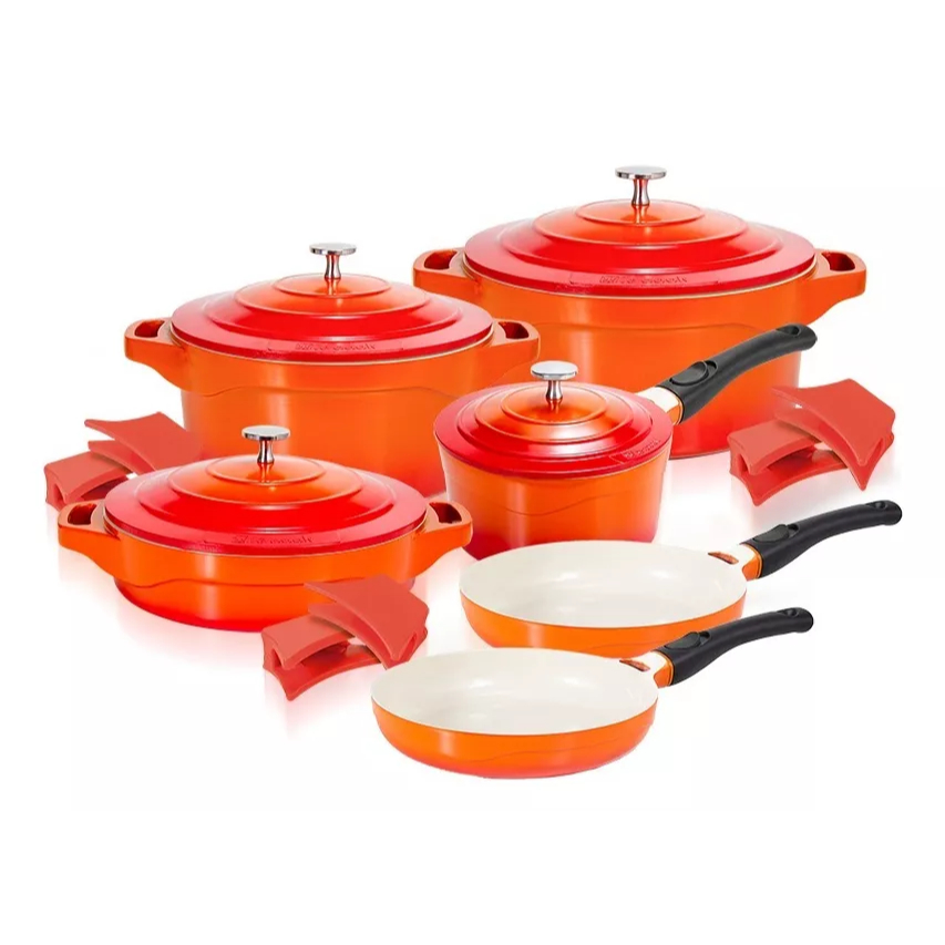 Jogo Panelas Le Cook Revestimento Cerâmico Indução 6 Peças | Shopee Brasil