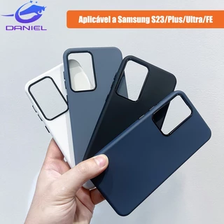 Capa para celular amiga da pele Samsung S23 S23Ultra S23Plus S23FE lentes eletrogalvanizadas ultrapretas