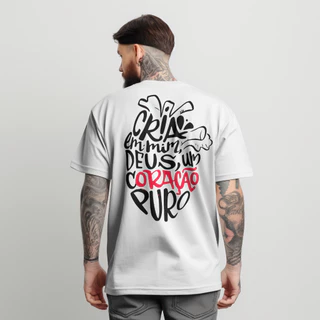 Camiseta Jesus Oversized Streetwear Masculina Feminina Coração Puro