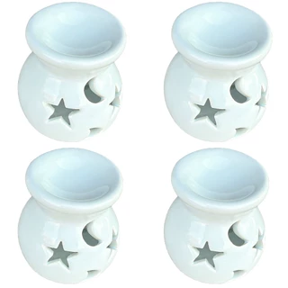 Kit 4 Rechô flor Difusor Aromatizador Cerâmica Porta-vela Rechaud.