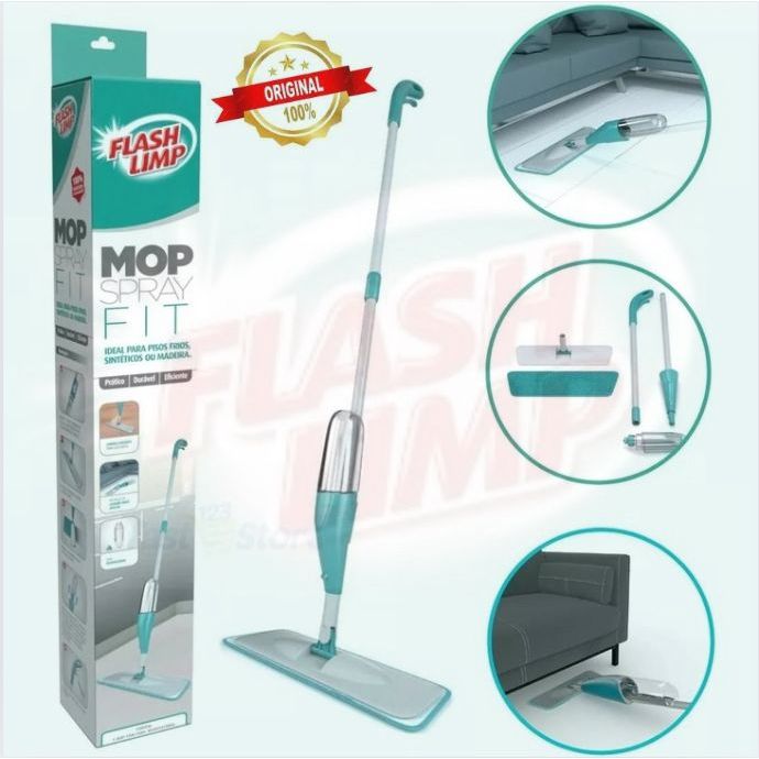 Mop Spray FIT com reservatorio 365ml, Borrifa Limpa e Seca , MOP0556, Flash Limp ORIGINAL