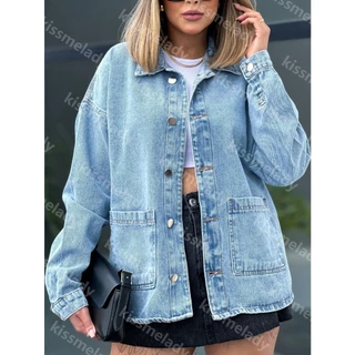 kissmelady 8186 jaqueta jeans feminina casaco blusa casaco bulsas feminina de frio manga longa 8186