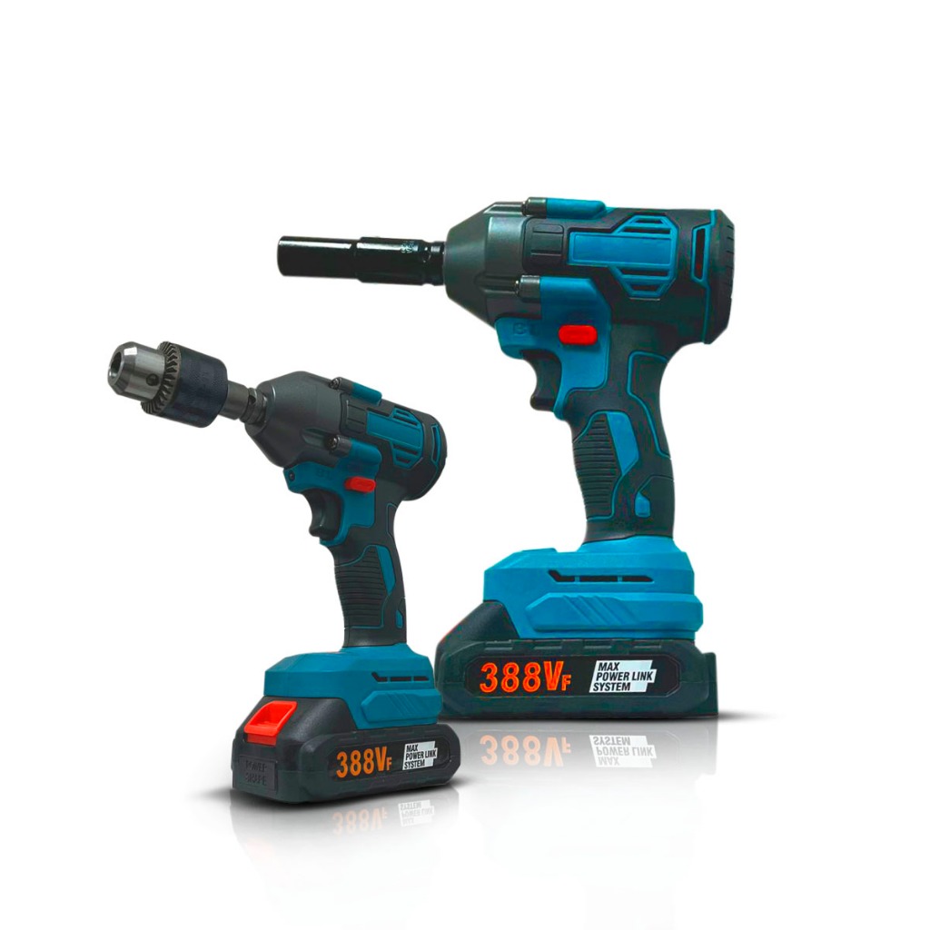 Chave De Impacto Furadeira 2 Bicos 02 Baterias 388vf 520n.m