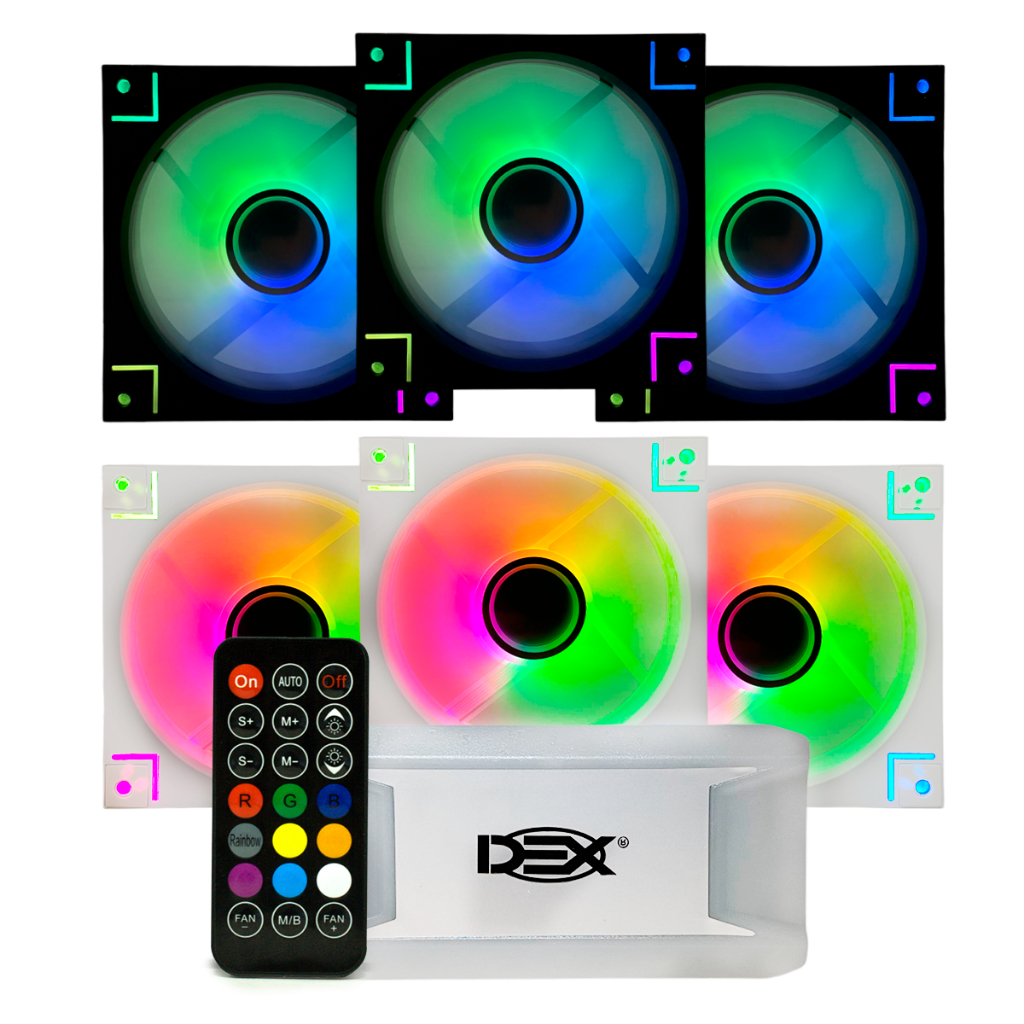 Kit Fan Argb Conjunto Cooler Gamer + Controladora Gabinete Pc Cpu