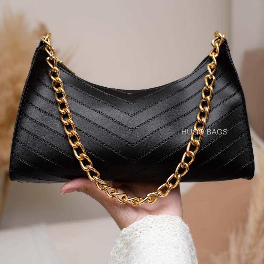 Bolsa Feminina Alça Corrente Pequena Básica-De Ombro-Couro Sintético ...