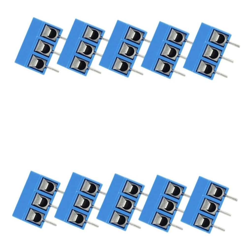 10x Conector Borne KRE 3 vias azul