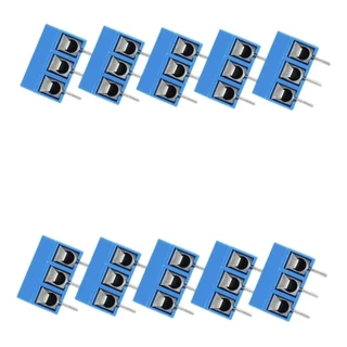 10x Conector Borne KRE 3 vias azul