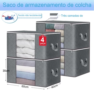 Caixa Saco Organizador Cobertor Casaco Guarda Roupa Ecológico Anti-Poeira Umidade Insetos Multiuso