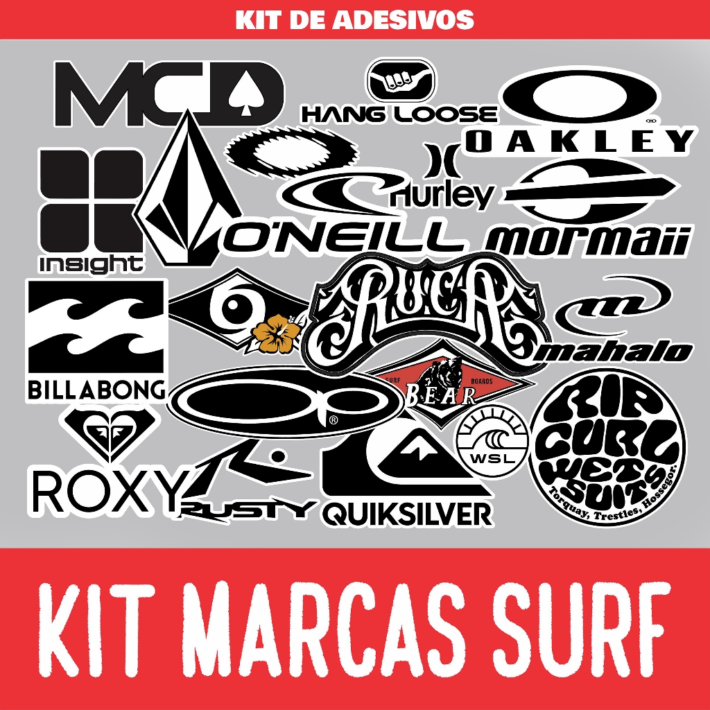 Kit de Adesivos Marcas Hype Surf (Prancha, Praia, Surfwear) - Cartelas ...