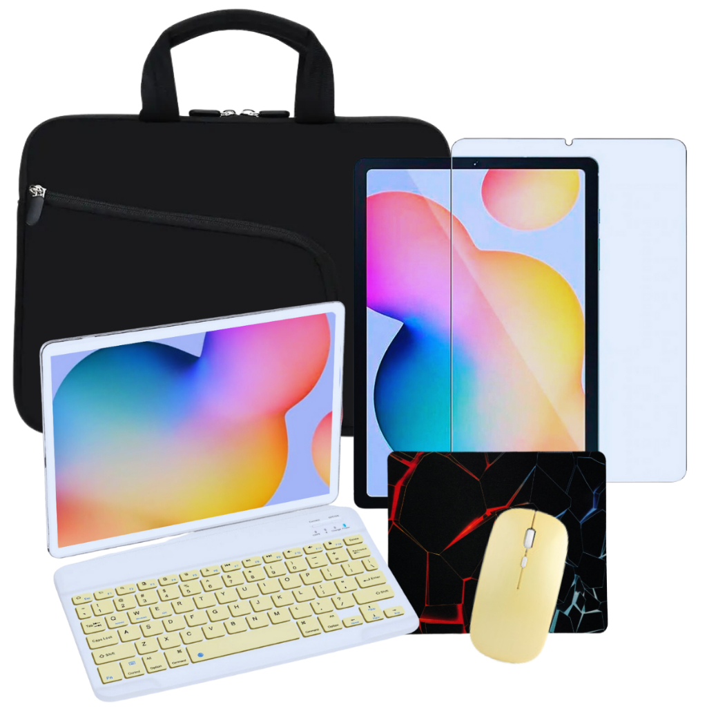 Kit Pelicula de Vidro + Mouse +Teclado Bluetooth para Tablet S6 Lite SM ...