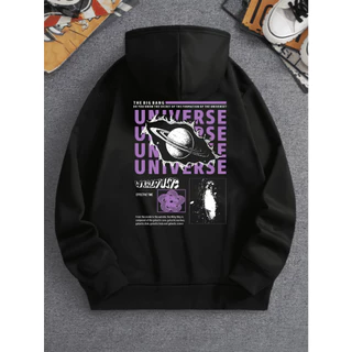 Moletom Canguru Masculino Feminina Blusa De Frio Estampado Universe Com Capuz Algodão