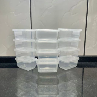 Kit 12 unidades de Marmitas Fitness 260ML Para Freezer E Micro-ondas Potes tapoer de Plásticos transparente com Trava Hermético, vasilha, marmita, kit cozinha econômico, conjunto de potes de plástico