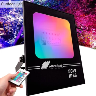 Refletor de LED 50w Colorido Bivolt RGB Com Controle
