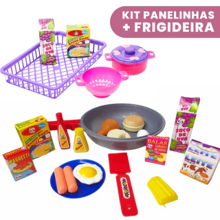 Kit Brinquedo Infantil Frigideira + Panelinha