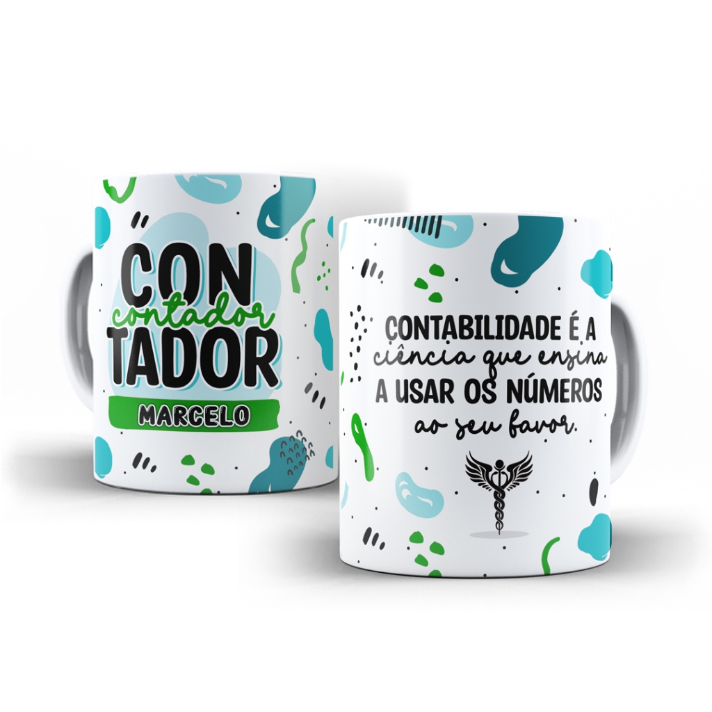 Caneca Cerâmica Personalizada Profissão - Contabilidade Contador Contadora