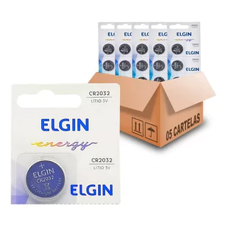50pcs Bateria Moeda Cr2032 3v Pilha Elgin Cartela Blister