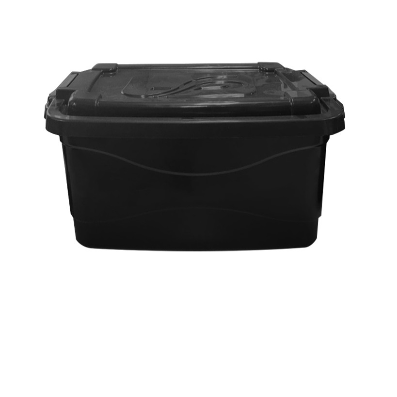Kit 02 Caixas Organizadoras Reforçadas Preta 30 Litros