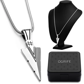 Corrente Pingente Flecha Aço Inox Prata J-1382 Masculino OGrife