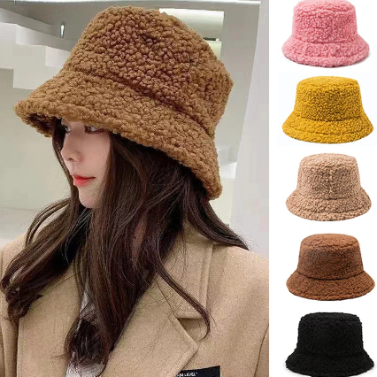 Chapéu Bucket Inverno Tecido Felpudo Regulagem Diversas Cores ref