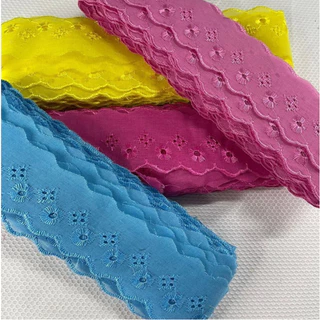 Bordado Inglês 5cm Peça 13,70mt 1un, 2Un ou 3Un Tira Bordada  Bico Bordado 90% Poliester 10% Algodão em Oferta na Shopee