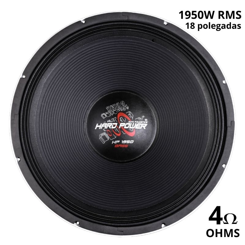 Alto falante 18 polegadas 1950W RMS Hard Power HP 1950 4 ohms