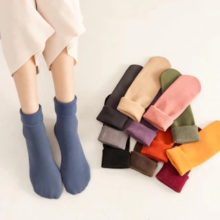 kit 2-12 Pares Meia Termica Forrada Grossa Inverno Peluciada Unissex Quentinha