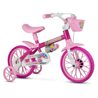 Bicicleta Bicicletinha Infantil Aro 12 Flower 11 Rosa - Nathor