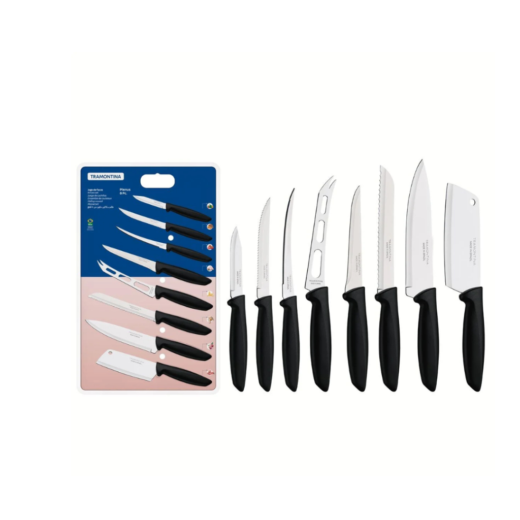 Tramontina Plenus – Coltello Per Verdura E Frutta 8 Cm – Lama In Acciaio Inox, Manico Nero