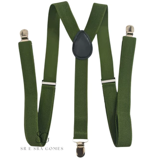 Suspensório Verde Oliva Adulto Para Padrinhos e Eventos