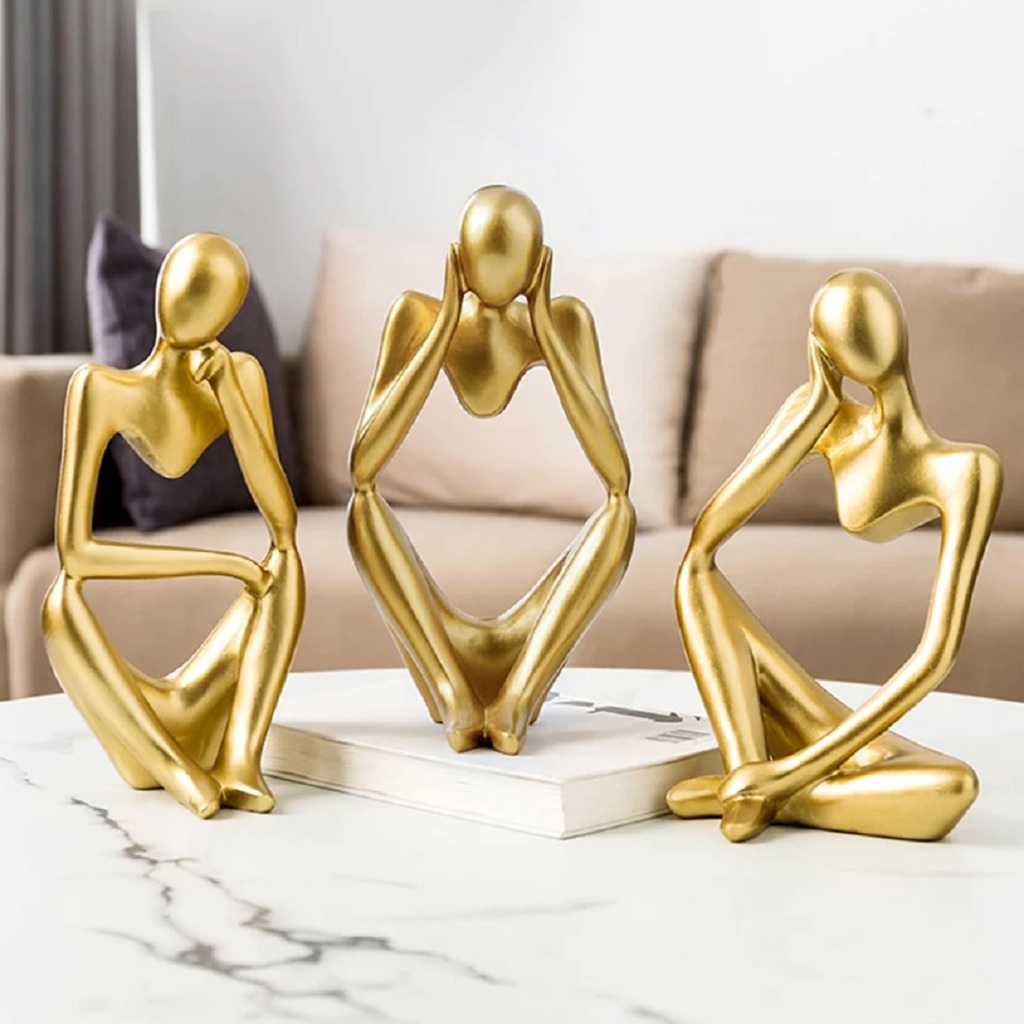 trio-de-est-tuas-de-arte-pensador-escultura-moderna-abstrata