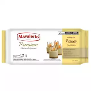 Cobertura Fracionada Chocolate Premium Branco Barra 1,01kg Mavalério