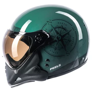 Capacete moto com duas viseiras juntas Peels F21 Top North Verde brilhante/Preto
