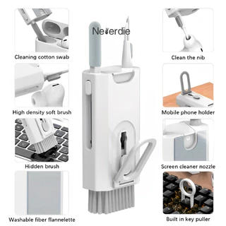 kit de escova de limpeza de teclado 8 em 1 multifuncional portátil para computador/fone de ouvido/ferramentas