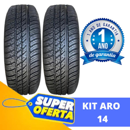 Kit 2 pneus aro 14 Nacional 175/70R14 Primeira Linha IN : 002344/2016