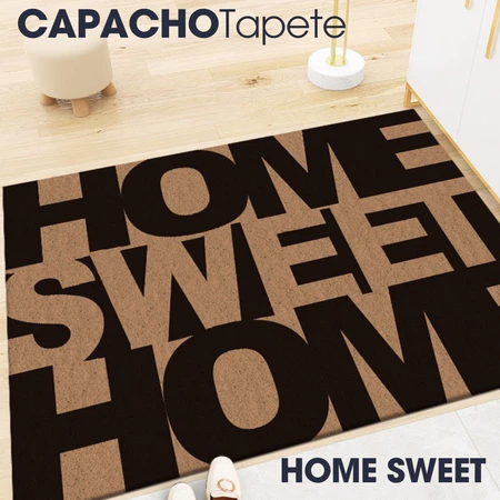 Tapete de porta Home Sweet Home antiderrapante premium