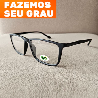 Armação Óculos masculino resistente Acetato escuro Para grau esportivo estiloso miopia astigmatismo hipermetropia presbiopia vista cansada