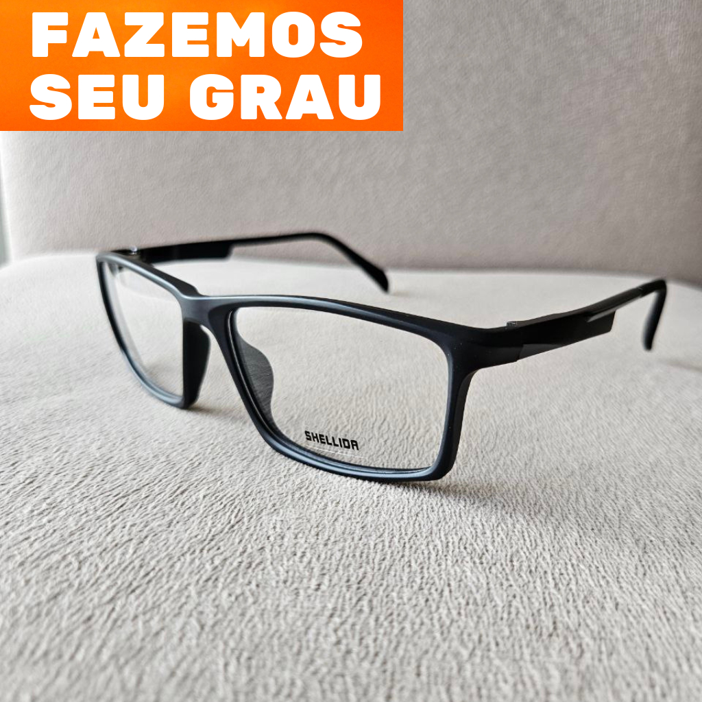 Armação Óculos masculino resistente Para colocar grau estiloso com mola ...