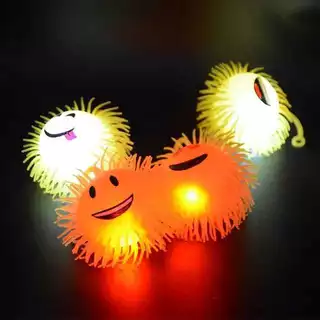 Briquedo Emojis LED Bola Com Luz Squishy Brinquedo De Apertar Squeeze Fidget Toy Bola De Emoji