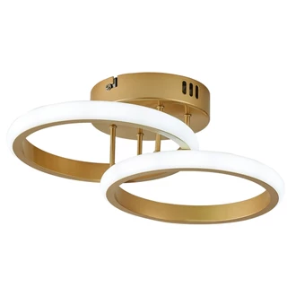 Plafon Selene Redondo Dourado 32cm Led 18w 3 Em 1 Bivolt