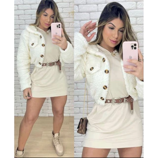 Casaco Feminino Teddy Curto Blusa de Pelinho Cropped Pelucia Jaqueta Feminina Tedy Quentinha