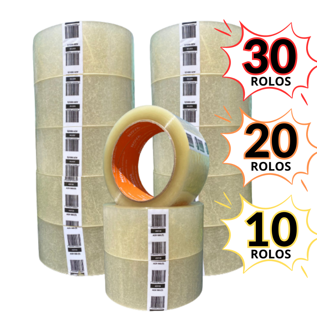 30 FITA ADESIVA DUREX LARGA PARA EMPACOTAMENTO 45MM X 100 METROS