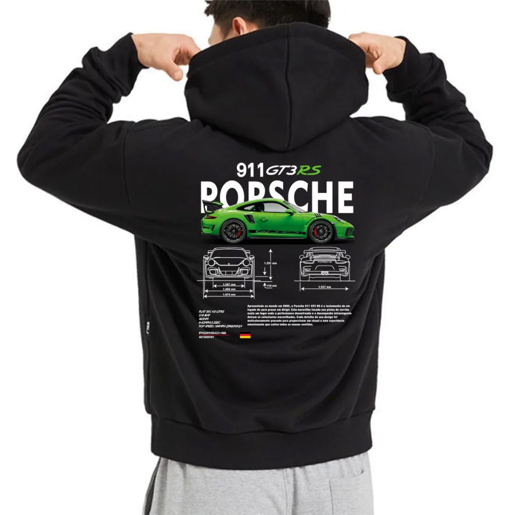 Moletom Porsche 911 Gt3-rs Casaco De Frio Capuz e Bolso | Shopee Brasil