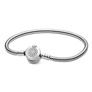 Pulseira Coroa Em O Brilhante Prata 925 Legitma Com Caixa e Sacola