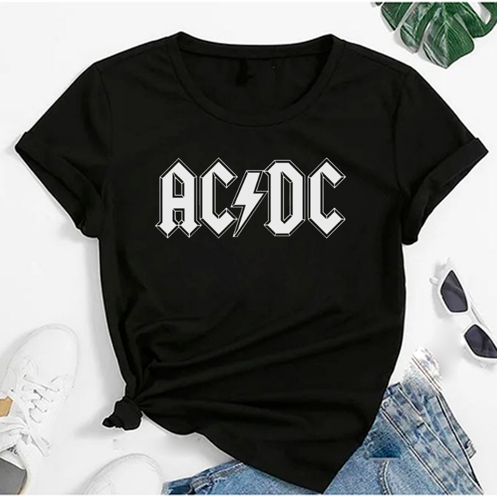 T shirt Blusa Linda Ac Dc Rock Camiseta Feminina Camisa Shopee Brasil